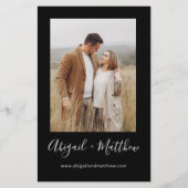 Budget Schwarz-weiß Modernes Foto Hochzeitseinladu (Rückseite)