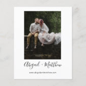 Budget Schwarz-weiß Modernes Foto Hochzeitseinladu (Rückseite)