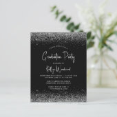 Budget Schwarz-weiß Silver Glitzer Graduation Part (Stehend Vorderseite)
