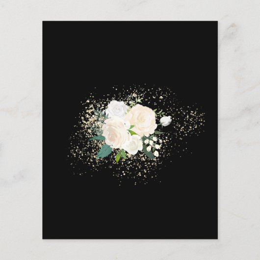 Budget Schwarz-weiße Rose Blumenbeerdigung Einladu (Rückseite)