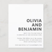 Budget Schwarz-weißes kühnes Foto Einladung Hochze (Vorderseite)