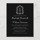 Budget Schwarz-weißes Monogramm Wappen Hochzeit Ei (Vorderseite)