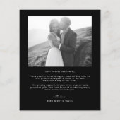 Budget Schwarz-weißes Script Foto Hochzeit Vielen (Rückseite)