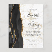 Budget-Schwarzgold-Achat-Marmor-QR-Code-Hochzeit (Vorderseite)