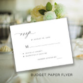 Budget Schwarzweiß einfache Hochzeit RSVP Flyer