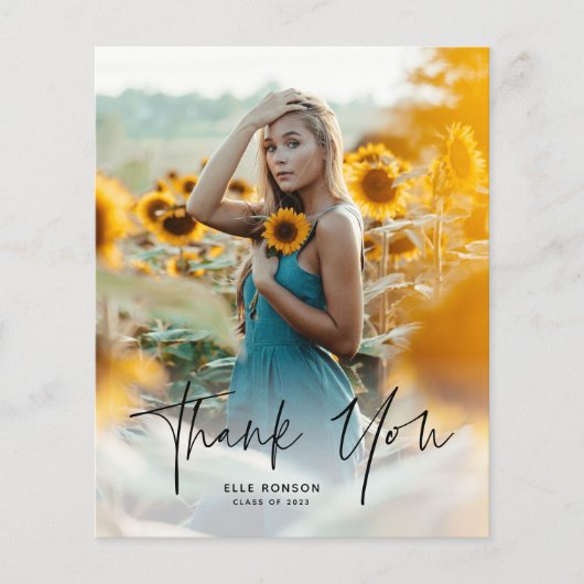 Budget Script 2 Foto Abschluss Danke Karte (Vorderseite)