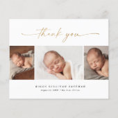 Budget Script 3 Foto Baby Ankündigung Vielen Dank (Vorderseite)