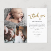 Budget Script 3 Foto Baby Danke Karte (Vorderseite)