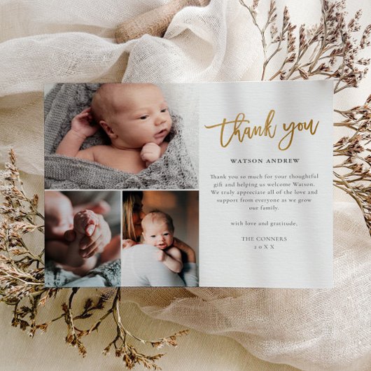 Budget Script 3 Foto Baby Danke Karte