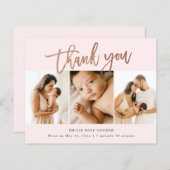 Budget Script 3 Foto Baby Danke Karte (Vorne/Hinten)