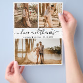 Budget Script 3 Foto Collage Wedding Vielen Dank Flyer (Hand)