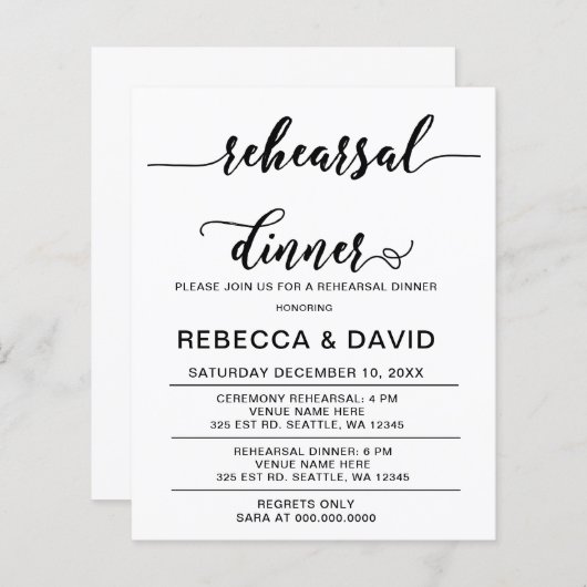 Budget Script Black Probe Einladung (Vorne/Hinten)