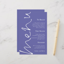Budget Script Blue Wedding Menu
