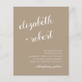 Budget Script Calligrafy Wedding Einladung (Vorderseite)
