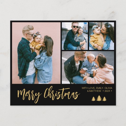 Budget Script Collage Pine Christmas Holiday Flyer (Vorne)