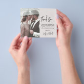 Budget Script Cream Foto Wedding Vielen Dank Flyer (Gruppe)