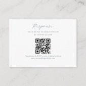 BUDGET Script Dusty Blue Wedding QR Code UAwg Begleitkarte (Vorderseite)