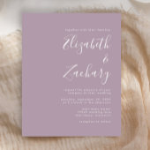 Budget Script Dusty Lavender Wedding Einladung