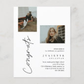 Budget Script Einfache Foto Abschluss Einladung (Rückseite)