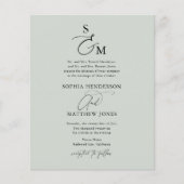 Budget Script Elegant Wedding Sage Green (Vorderseite)