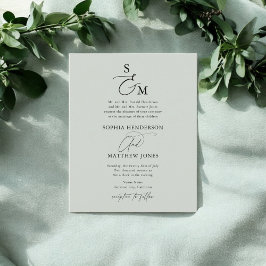 Budget Script Elegant Wedding Sage Green