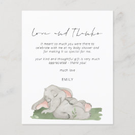 Budget Script Elephant Baby Dusche Liebe und Danke