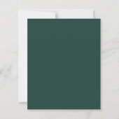 Budget Script Emerald Green Wedding Einladung (Rückseite)