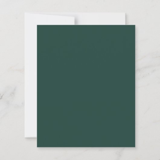 Budget Script Emerald Green Wedding Einladung (Rückseite)