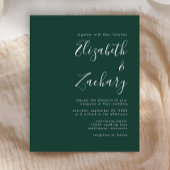 Budget Script Emerald Green Wedding Einladung