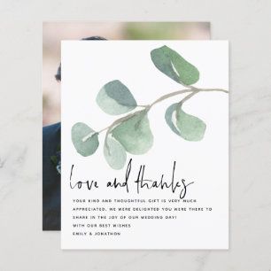 Budget Script Eucalptus Newlywed Foto Vielen Dank