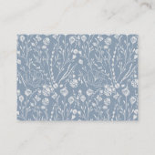 Budget Script floral Dusty Blue Wedding Rsvp Begleitkarte (Rückseite)