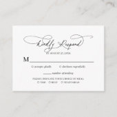 Budget Script floral Dusty Blue Wedding Rsvp Begleitkarte (Vorderseite)