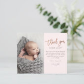 Budget Script Foto Baby Danke Karte (Stehend Vorderseite)