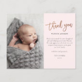 Budget Script Foto Baby Danke Karte (Vorderseite)