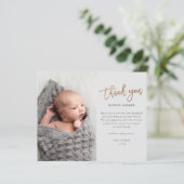 Budget Script Foto Baby Danke Karte (Stehend Vorderseite)