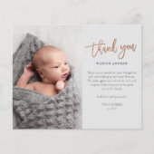 Budget Script Foto Baby Danke Karte (Vorderseite)