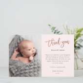 Budget Script Foto Baby Danke Karte (Stehend Vorderseite)