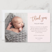Budget Script Foto Baby Danke Karte (Vorderseite)