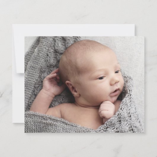 Budget Script Foto Baby Danke Karte (Rückseite)