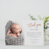 Budget Script Foto Baby Danke Karte (Stehend Vorderseite)