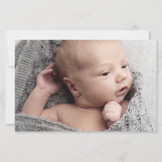 Budget Script Foto Baby Danke Karte (Rückseite)