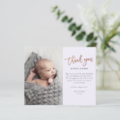 Budget Script Foto Baby Danke Karte (Stehend Vorderseite)