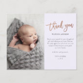Budget Script Foto Baby Danke Karte (Vorderseite)