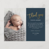 Budget Script Foto Baby Danke Karte (Vorderseite)