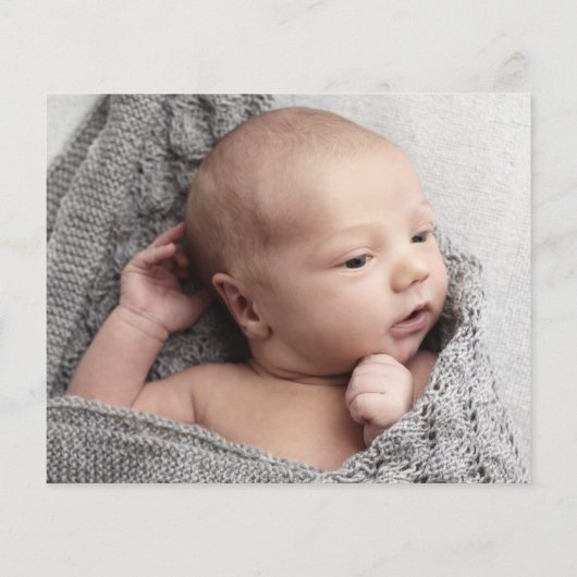 Budget Script Foto Baby Danke Karte (Rückseite)