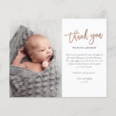 Budget Script Foto Baby Danke Karte (Vorderseite)