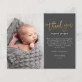 Budget Script Foto Baby Danke Karte (Vorderseite)