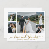 Budget Script Foto Collage Wedding Danke Karte (Vorne/Hinten)