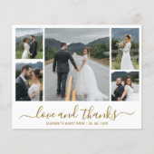 Budget Script Foto Collage Wedding Danke Karte (Vorderseite)