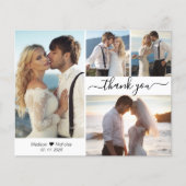 Budget Script Foto Collage Wedding Danke Karte (Vorderseite)